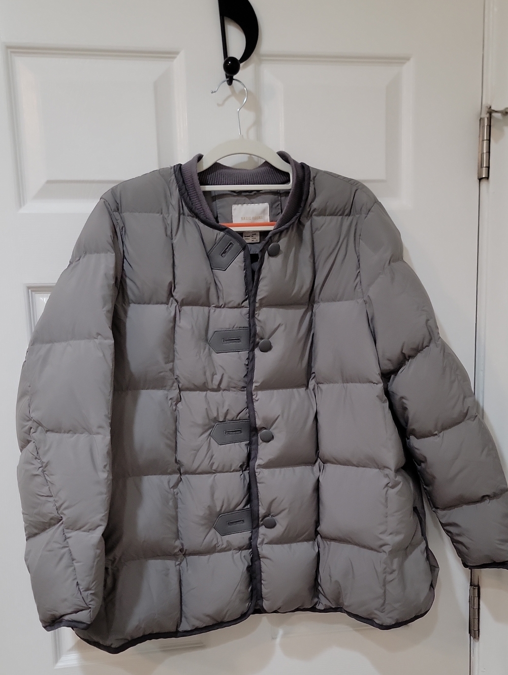 Womens Quilted Puffer Jacket - Gray